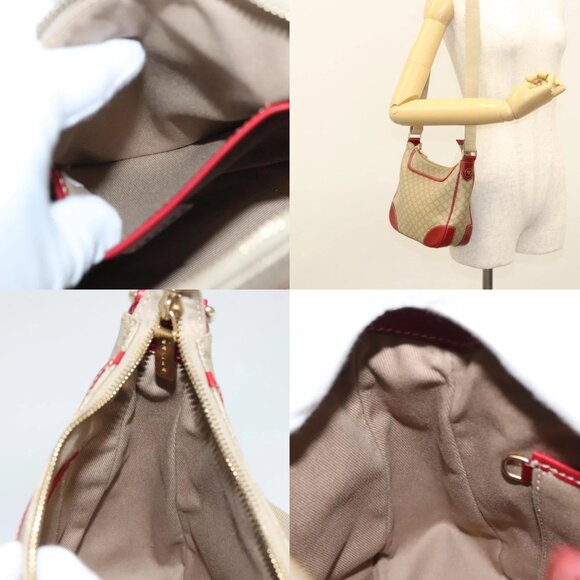 CELINE Macadam Canvas Shoulder Bag Beige Gold Auth 123951 - Picture 14 of 15